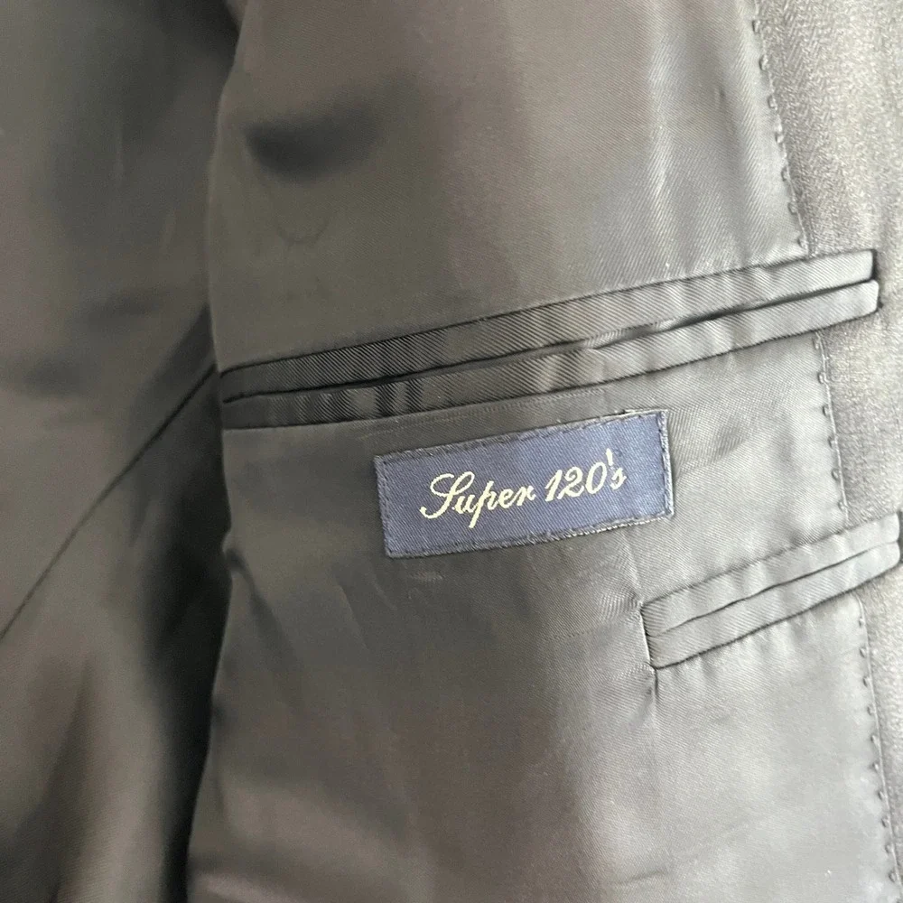 Canali‎ Bloomingdales Black Blazer Super 120s Made In Italy Men's 52C 100% Wool - Picture 8 of 10